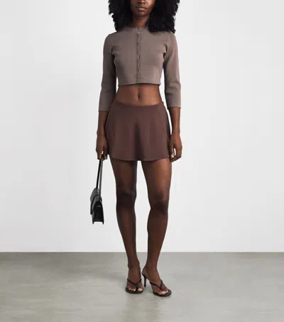 Skims Smooth Layers Mini Skort In Brown