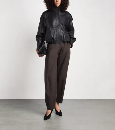 Almada Label Leather Mija Bomber Jacket In Black