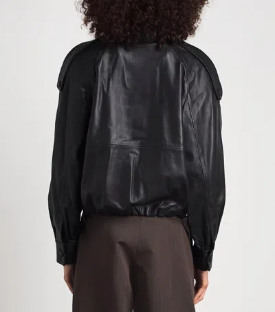 Almada Label Leather Mija Bomber Jacket In Black