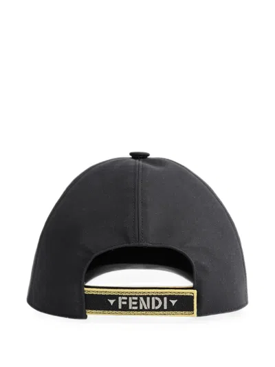 Fendi Logo-tape Baseball Cap In White