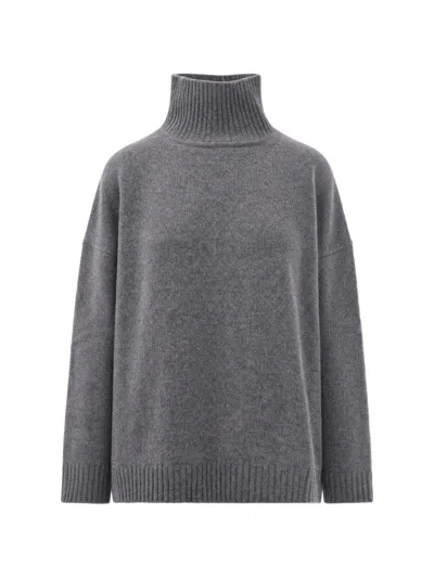 Max Mara Roll-neck Wool Sweater In Gray
