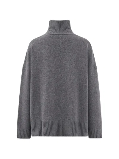 Max Mara Roll-neck Wool Sweater In Gray