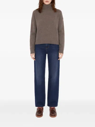 Max Mara Turtleneck Drop-shoulder Sweater In Brown