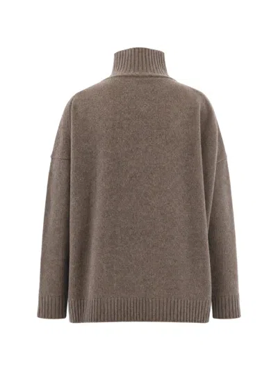 Max Mara Turtleneck Drop-shoulder Sweater In Brown
