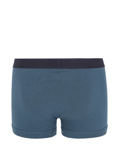 Tom Ford Logo-waistband Boxer Briefs In Blue