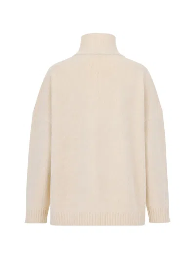Max Mara Roll-neck Drop-shoulder Sweater In White