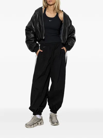 Nike Logo-embossed Bomber Jacket In Black