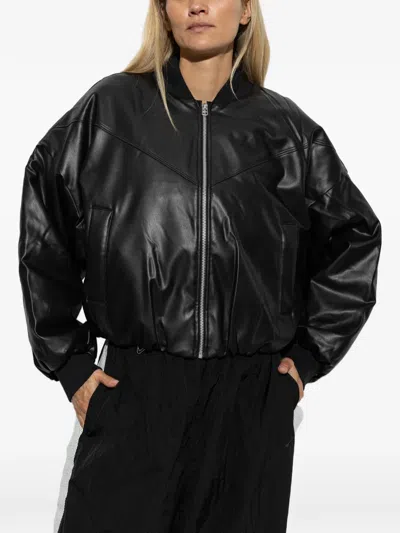 Nike Logo-embossed Bomber Jacket In Black