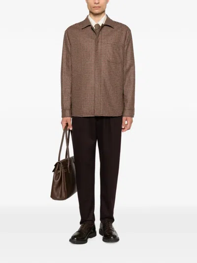 Eleventy Houndstooth-pattern Shirt Jacket In Multi