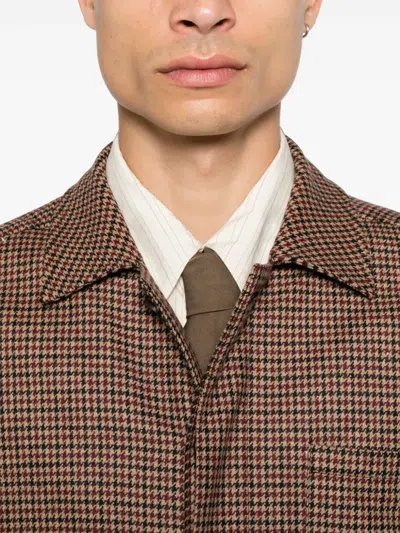 Eleventy Houndstooth-pattern Shirt Jacket In Multi