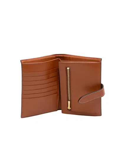 Pre-owned Celine 2020 Triomphe Coated Canvas Compact Wallet Small Wallets In Brown