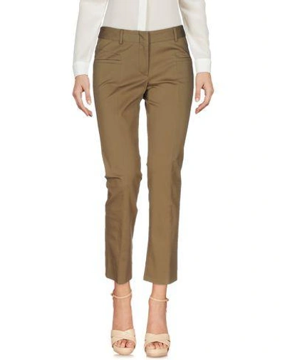 Shop Moschino Casual Pants In Military Green