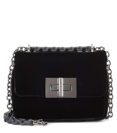 Tom Ford Small Natalia Velvet Chain Shoulder Bag In Black