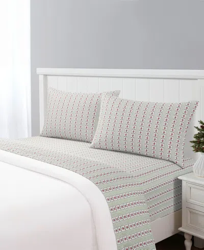 Macy's Sanders Holiday Printed Microfiber 4-pc. Sheet Set, Full In Multi