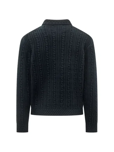 Rakkì Rakki Mixed Stitch Pullover Sweater In Blue