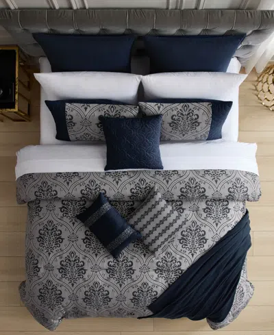 Macy's Horwin Damask 14-piece Comforter Set, King In Multi