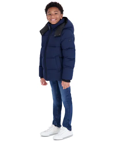 Michael Kors Boys' 5-20 Ripstop Puffer Jacket In Blue