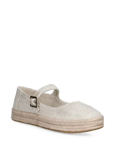 Toms Buckle-strap Platform Espadrilles In White
