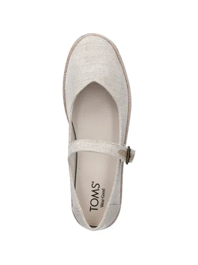Toms Buckle-strap Platform Espadrilles In White