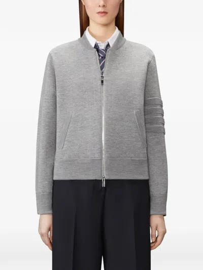 Thom Browne Zip-up Bomber Jacket In Gray