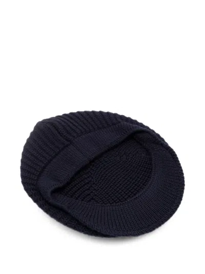 Altea Ribbed-knit Wool Flat Beret In Blue