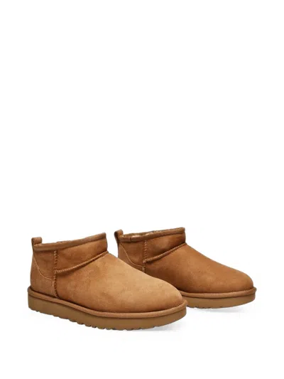 Ugg Classic Ultra Mini Ankle Boots In Brown