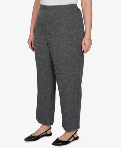 Alfred Dunner Plus Size Pull-on Straight Pants In Black,white