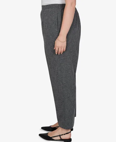 Alfred Dunner Plus Size Pull-on Straight Pants In Black,white