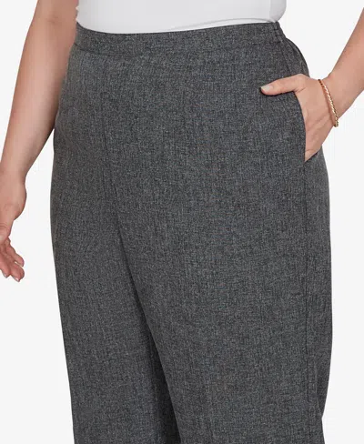 Alfred Dunner Plus Size Pull-on Straight Pants In Black,white