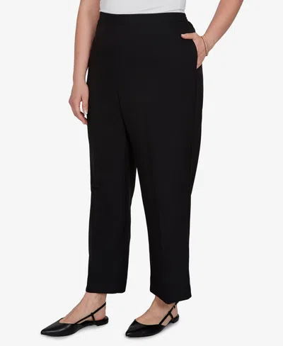 Alfred Dunner Plus Size Pull-on Straight-leg Pants In Black