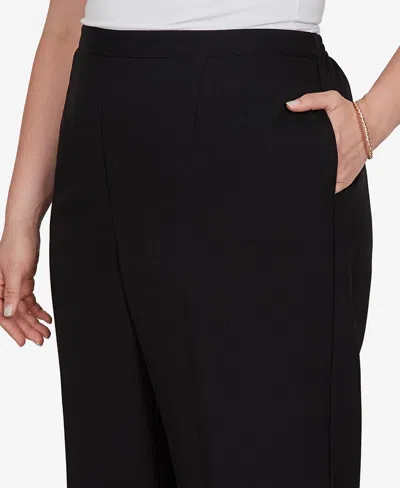 Alfred Dunner Plus Size Pull-on Straight-leg Pants In Black