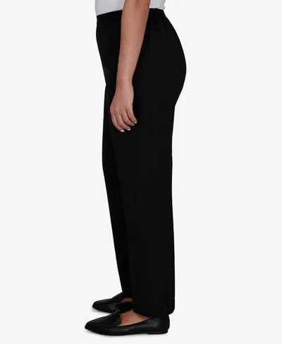 Alfred Dunner Petite Pull-on Straight-leg Pants In Black