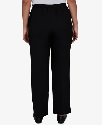 Alfred Dunner Petite Pull-on Straight-leg Pants In Black
