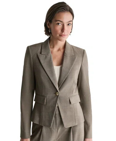 Bcbg Women's Peak-lapel One-button Blazer Jacket In Light Sienna Thread Multi