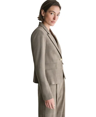 Bcbg Women's Peak-lapel One-button Blazer Jacket In Light Sienna Thread Multi