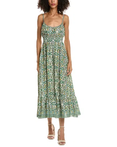Max Studio Double Spaghetti Strap Midi Dress In Green