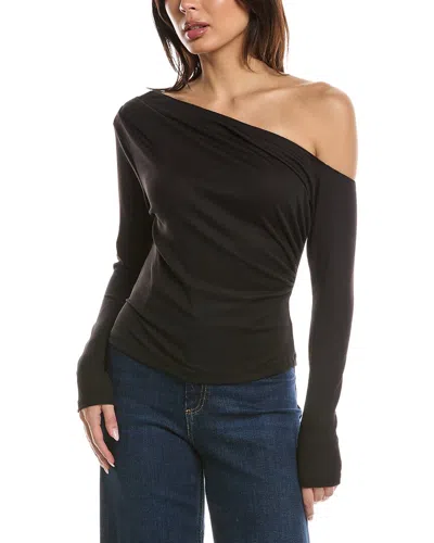 Lna Panama Drape Top In Black