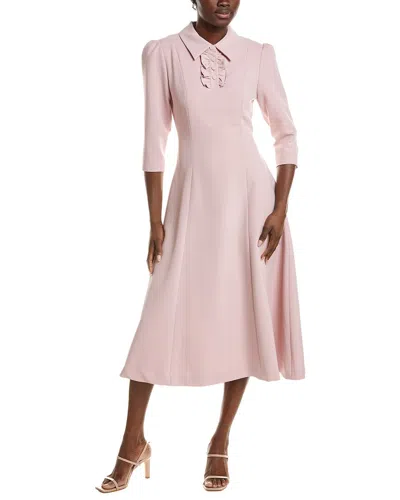 Burryco Pink Solid Midi Dress In Pink