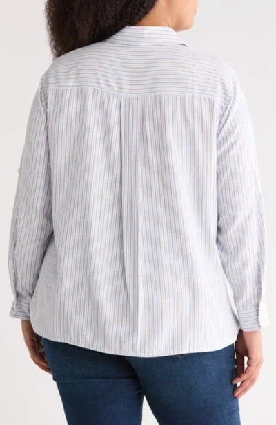 Max Studio Stripe Popover Tunic In Whbrblst