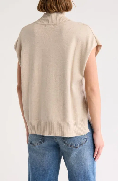 Max Studio Mock Neck Sweater In Hthrbone-heather Bone