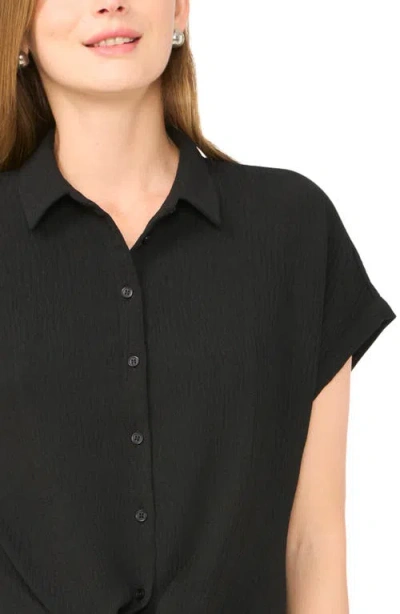Halogen ® Printed Button-up Top In Rich Black 060