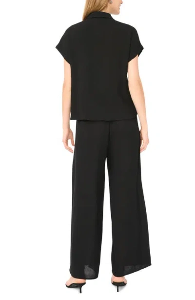 Halogen ® Printed Button-up Top In Rich Black 060