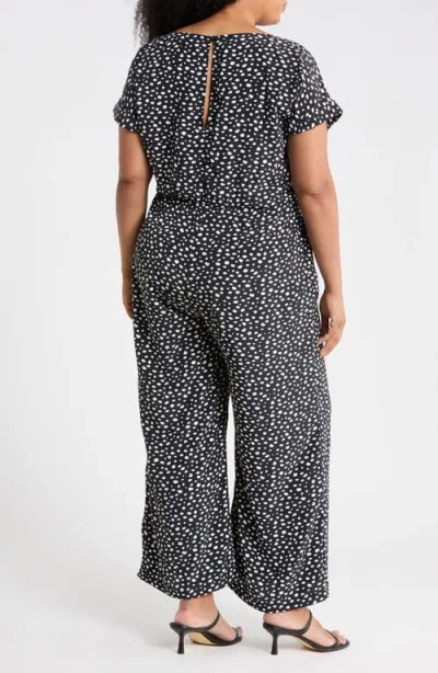 West K Tie Front Jumpsuit In Blk Multi