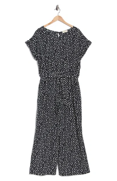 West K Tie Front Jumpsuit In Blk Multi