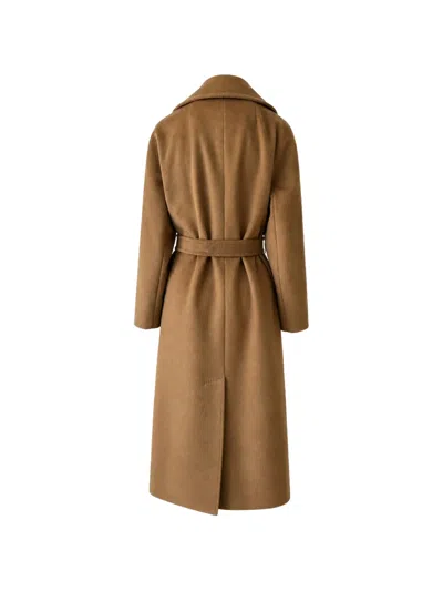 Weekend Max Mara Belted Notch-lapels Coat In Brown