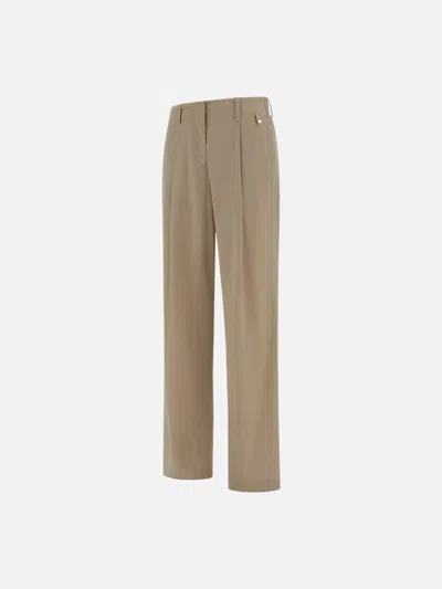 Herno Beige Modal Polyester Elastane Pants In Beige