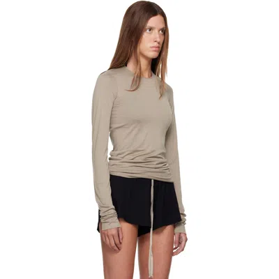 Rick Owens Gray Tower Basic Ls T-shirt In 168 Ash