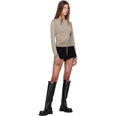 Rick Owens Gray Tower Basic Ls T-shirt In 168 Ash