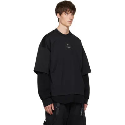 Mastermind Japan Black Layered Pullover Sweatshirt In Black