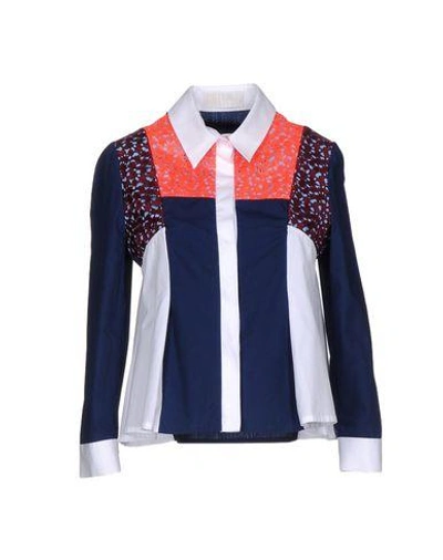 Shop Peter Pilotto Patterned Shirts & Blouses In Dark Blue